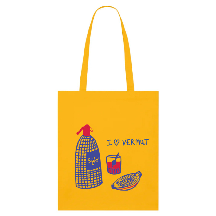 Tote bag "I love vermut" - amarilla