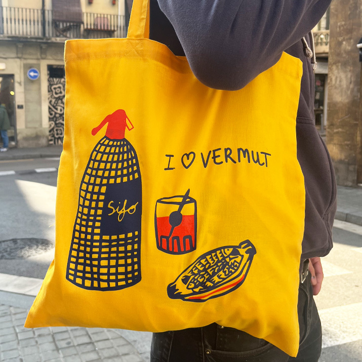 Tote bag "I love vermut" - amarilla