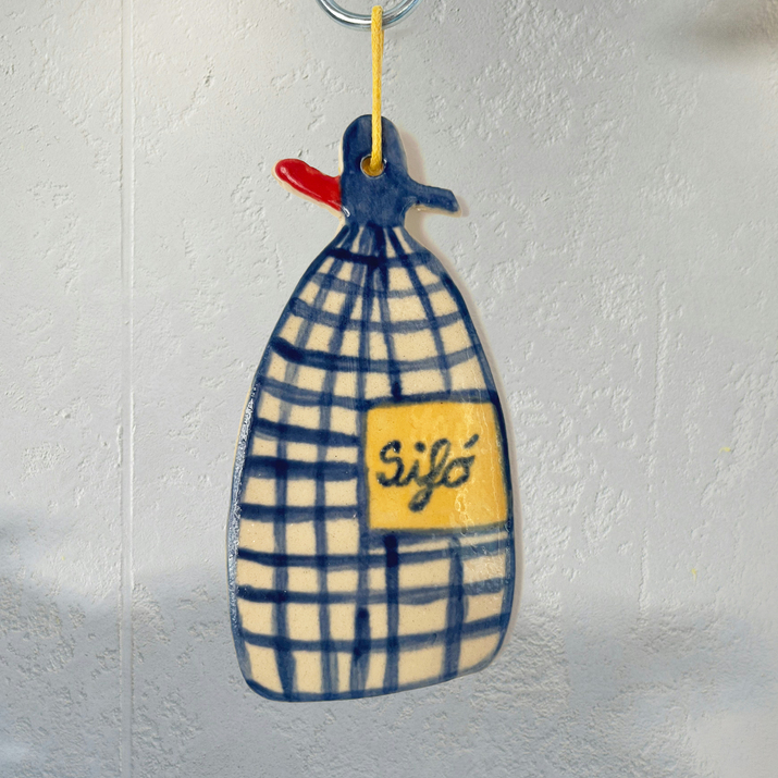 Sifó de cerámica blau