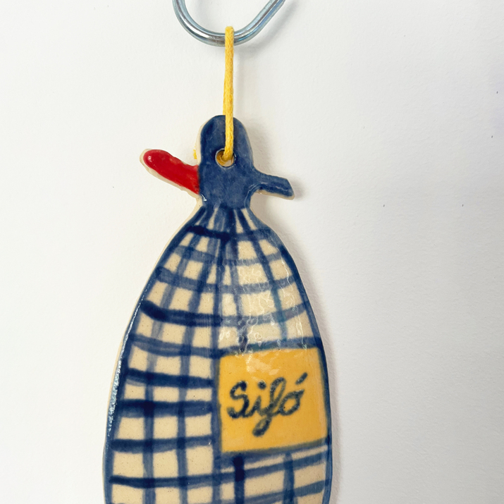 Sifó de cerámica blau