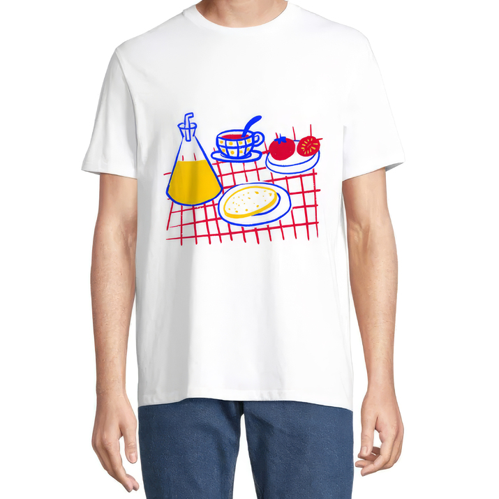 T-shirt bread with tomato